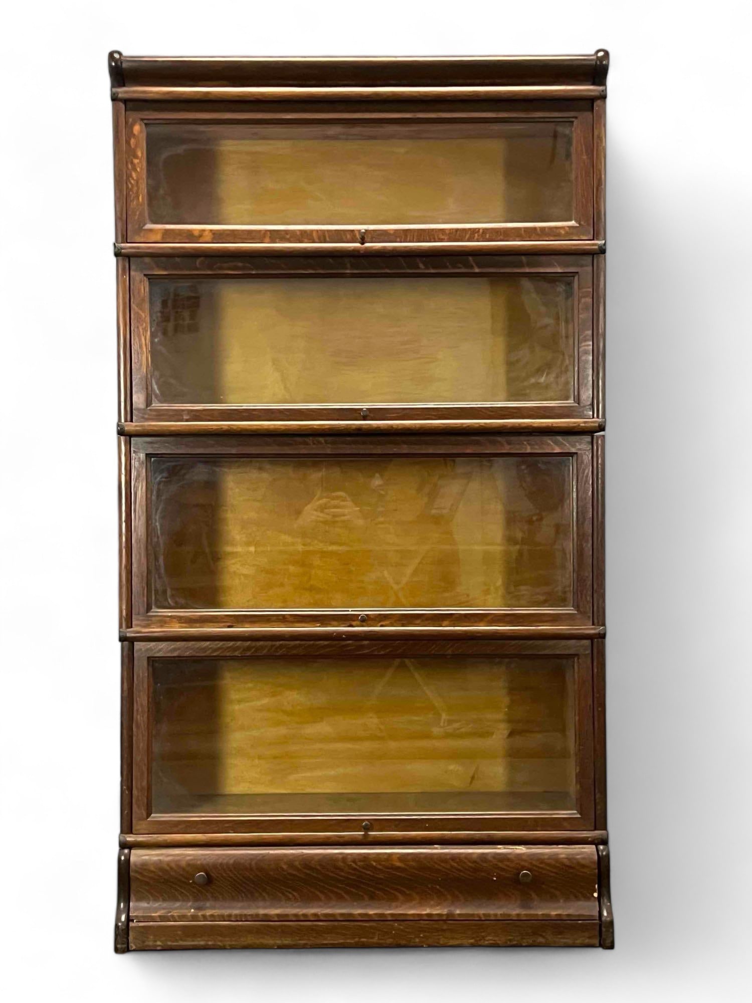 Antique 4 Stack Oak Barrister or Lawyers Bookcase (1 of 14)