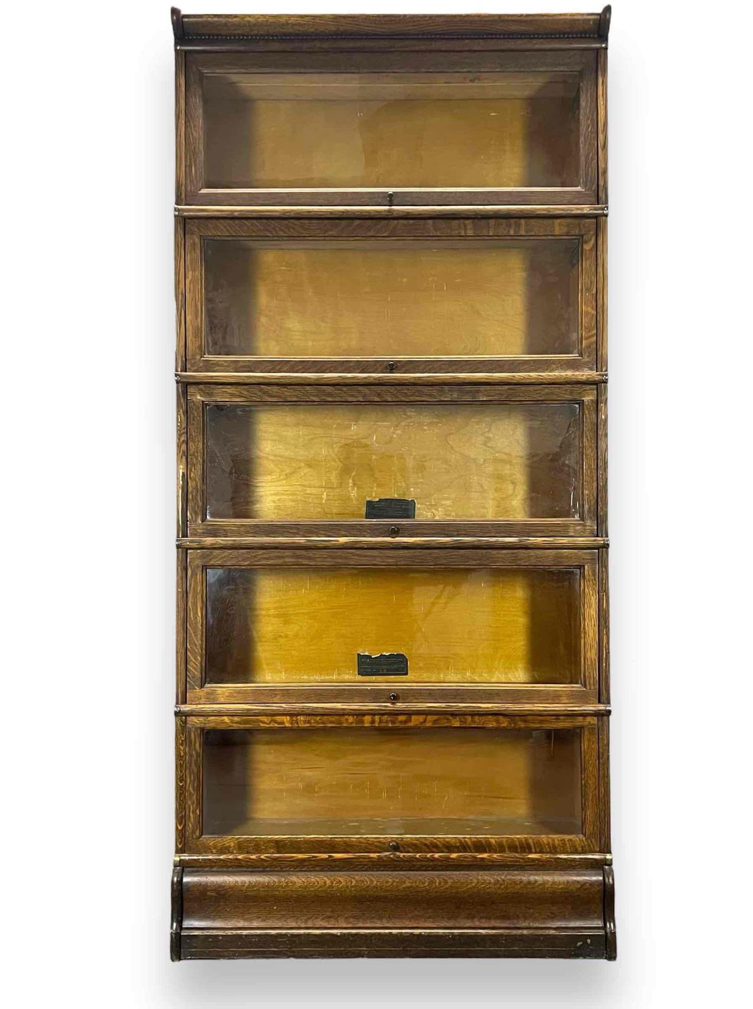 Macey 5 Stack Oak Barrister or Lawyers Bookcase (1 of 13)