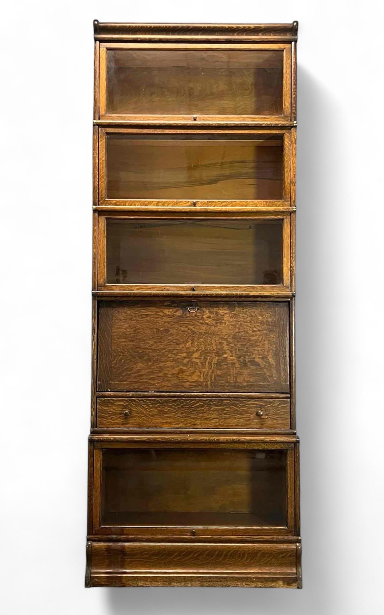 Globe Wernicke 5 Stack Barrister or Lawyers Bookcase With Drop Front Secretary (1 of 14)