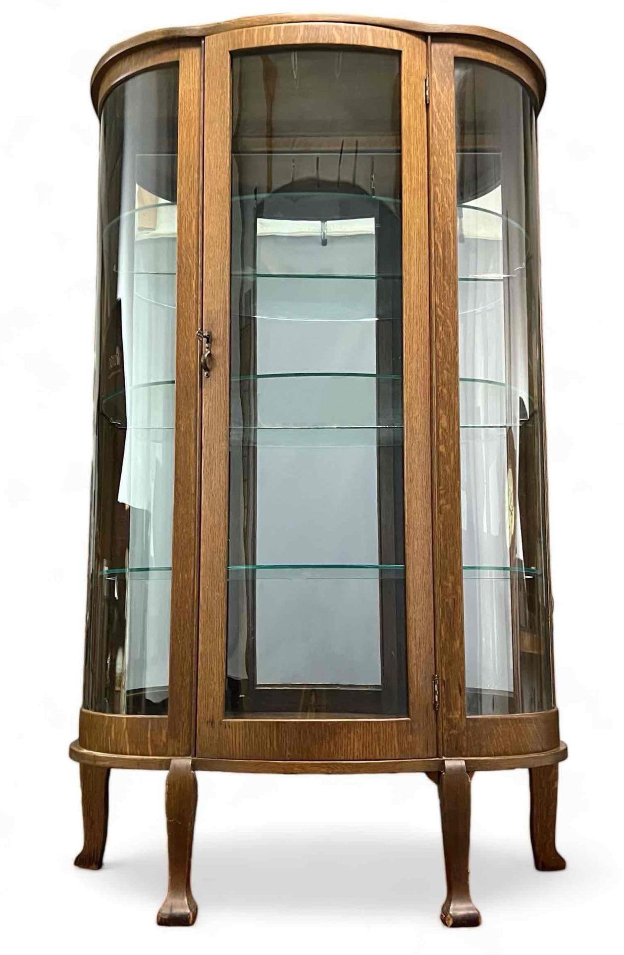 Victorian Mirrored Oak Display Cabinet (1 of 11)