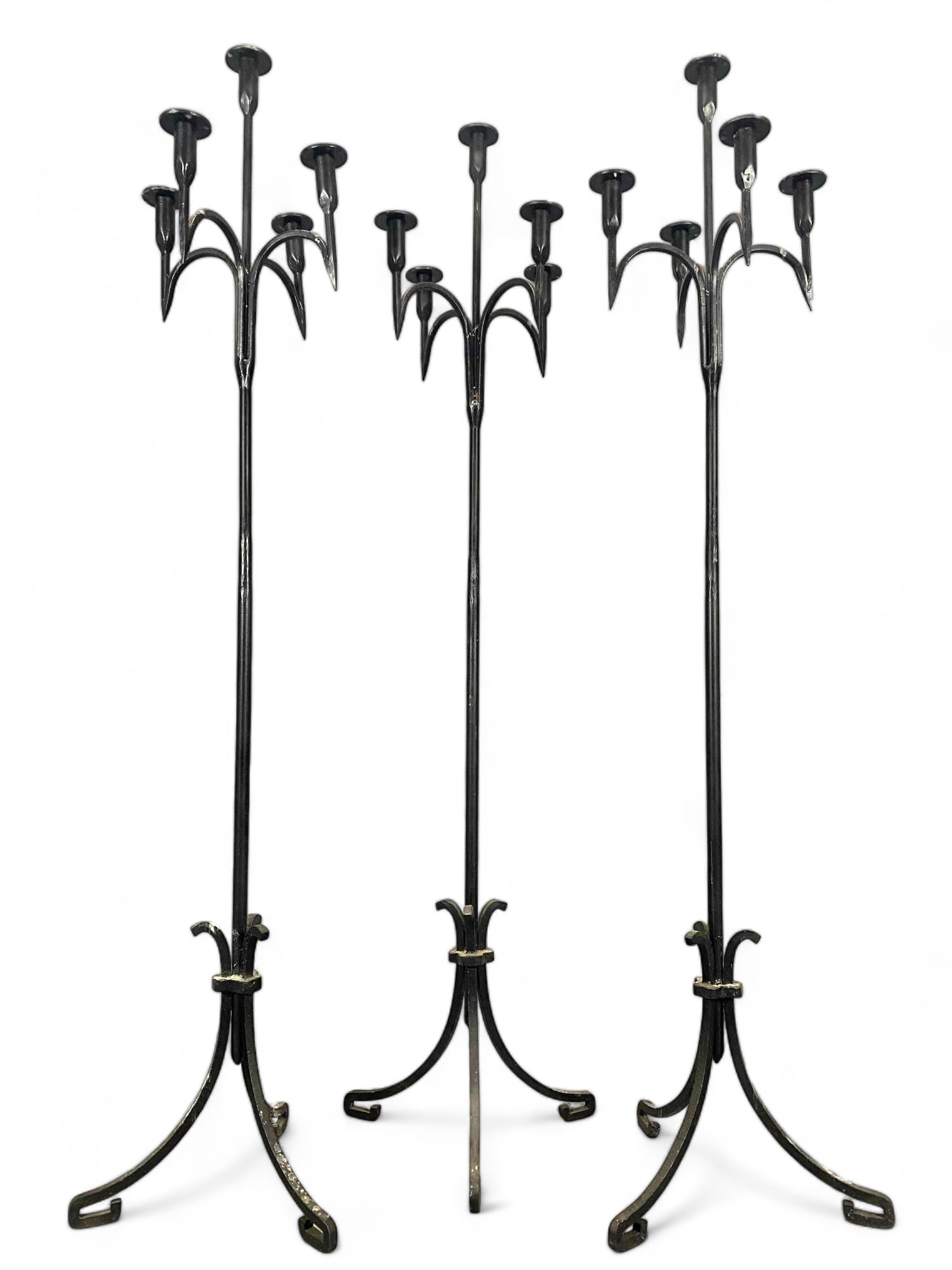Three Five-Light Gothic Wrought Iron Candelabra (1 of 20)