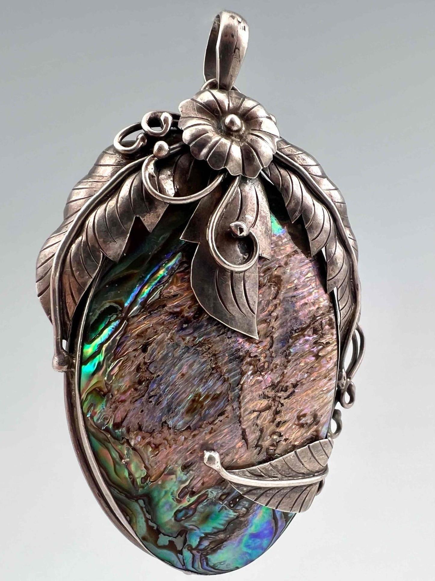 Native American Sterling Silver Abalone Pendant (1 of 6)