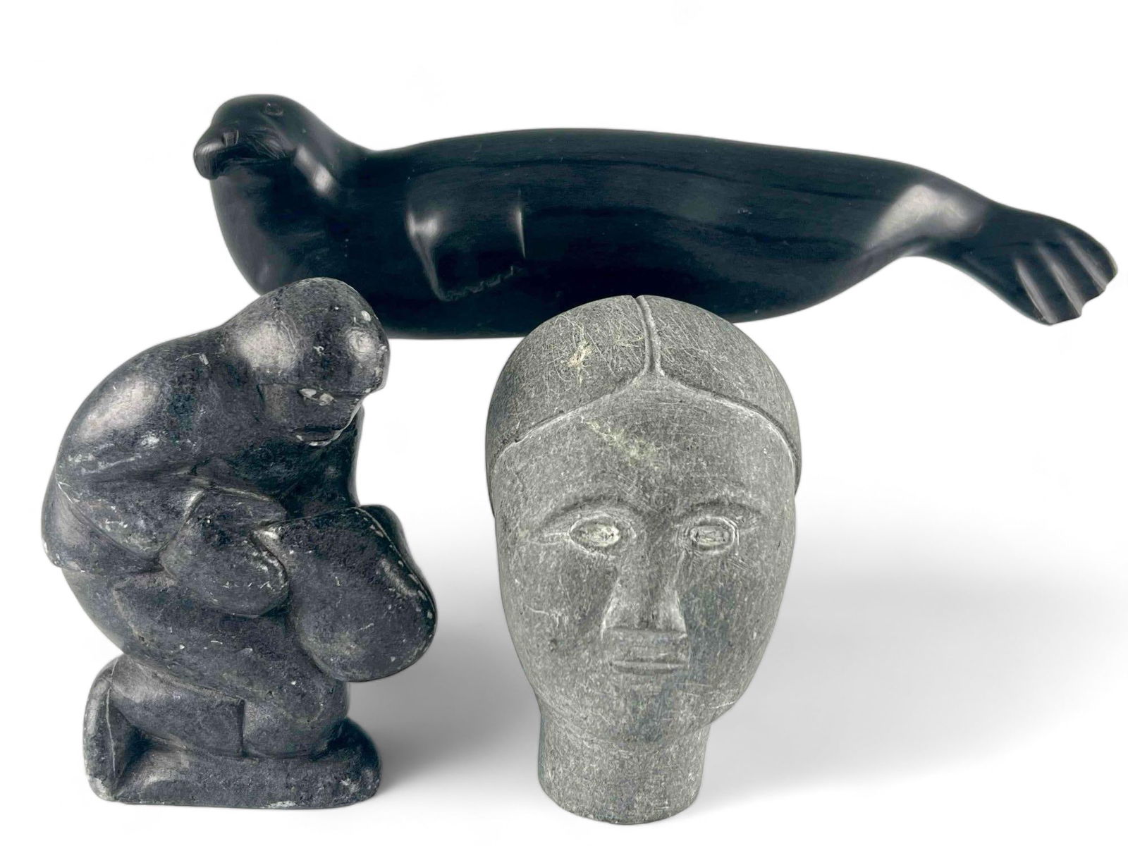 Three Carved Stone Inuit Sculptures (1 of 20)