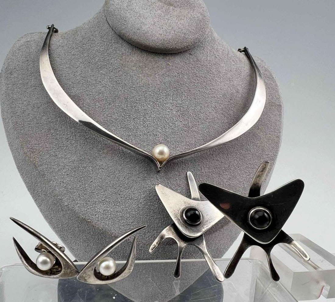 Group Of Ed Wiener Sterling Silver Modernist Jewelry (1 of 10)
