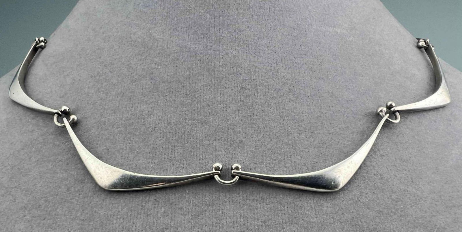 Attributed To Ed Wiener, Sterling Silver Modernist Necklace (1 of 8)