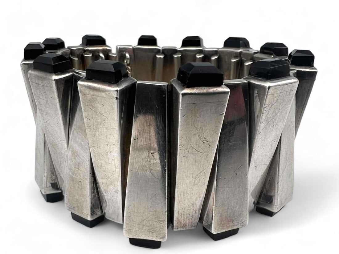 Antonio Pineda, Taxco Mid Century Mexican Sterling Silver Bracelet (1 of 9)