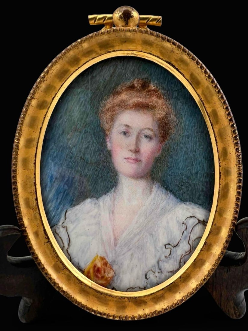 Ca. 1890's Hand Painted Miniature Portrait (1 of 12)