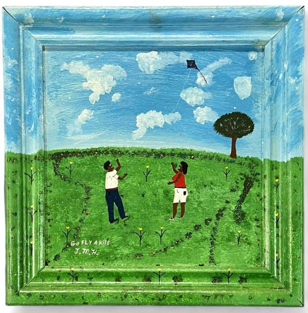 Mike Hutson, Go Fly A Kite, Folk Art Painting On Board (1 of 9)