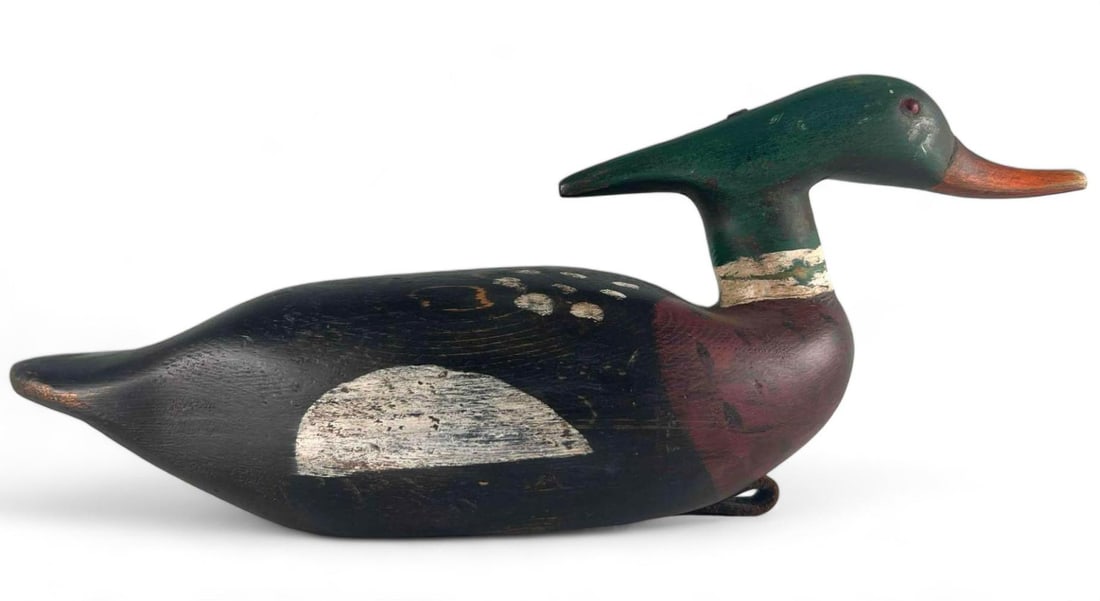 1908 Mason Decoy Factory Red-Breasted Merganser Duck Decoy With Glass Eyes (1 of 14)