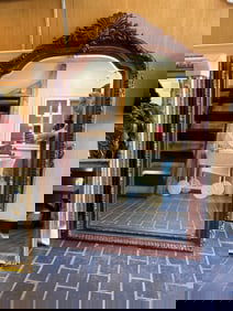 Large Decorative Wooden Mirror.