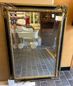 Large Gilt Beveled Wall Mirror