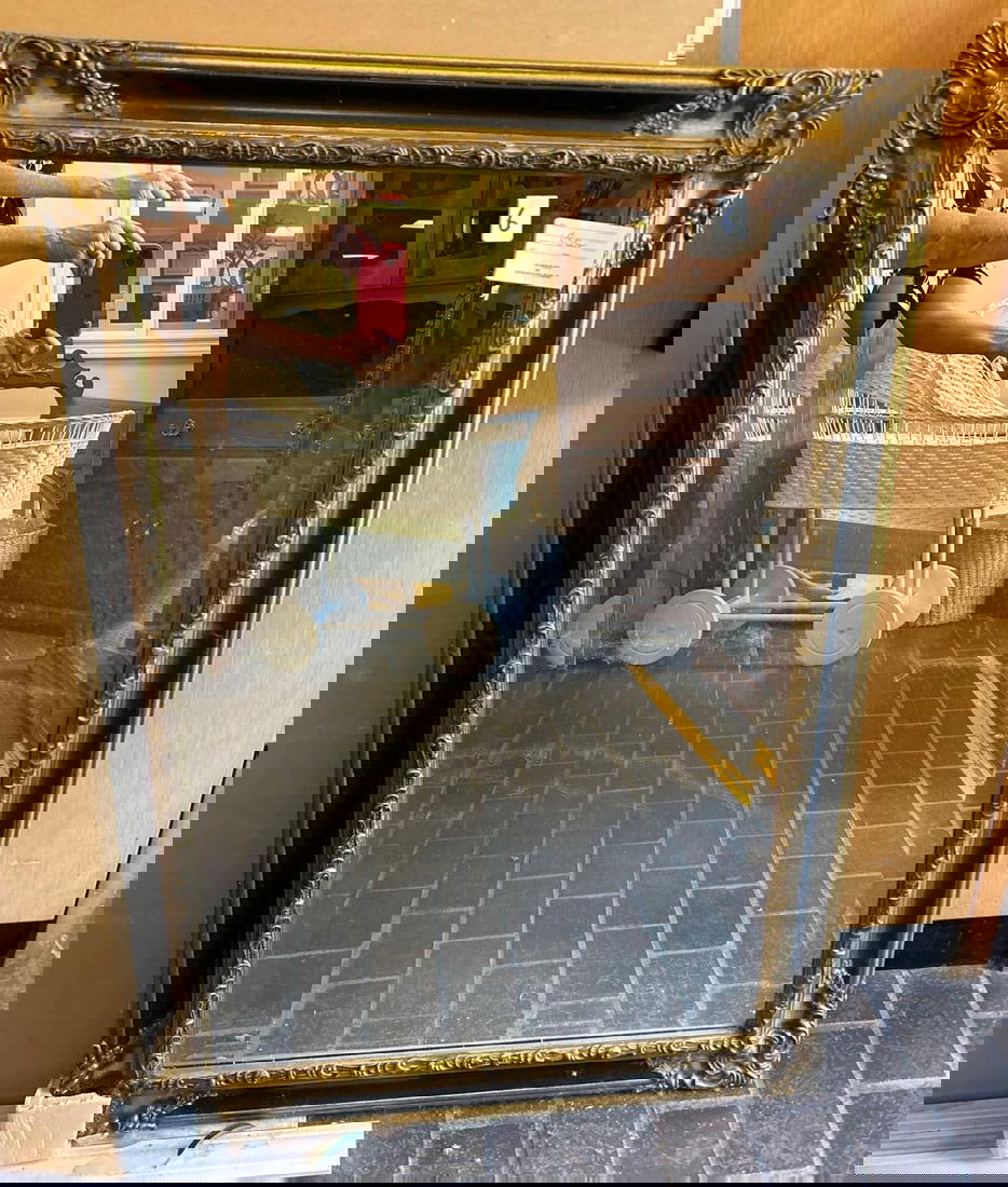 Large Gilt Beveled Wall Mirror (1 of 7)