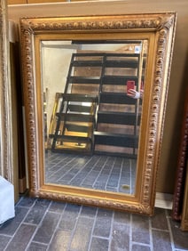 Large Gilt Beveled Wall Mirror