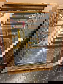 Gilt Hardwood Mirror With Fleur De Lis Details