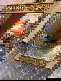 Gilt Hardwood Mirror With Assyrian Inspired Details