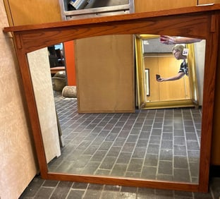 Contemporary Mission Style Oak Mirror