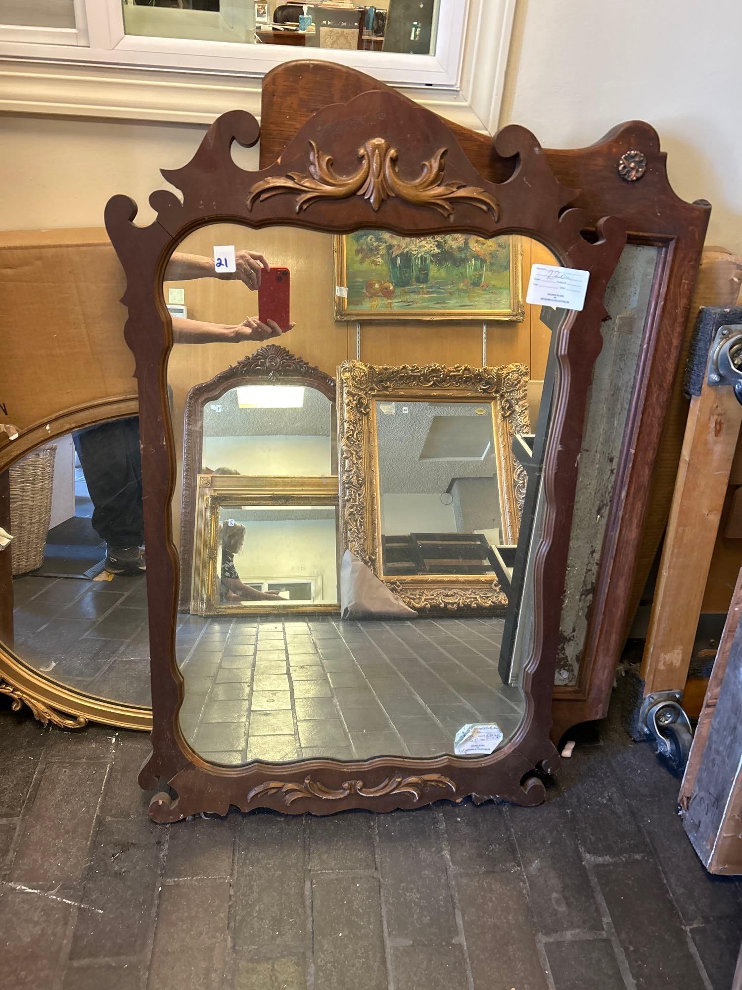 Older Chippendale Style Wall Mirror (1 of 6)