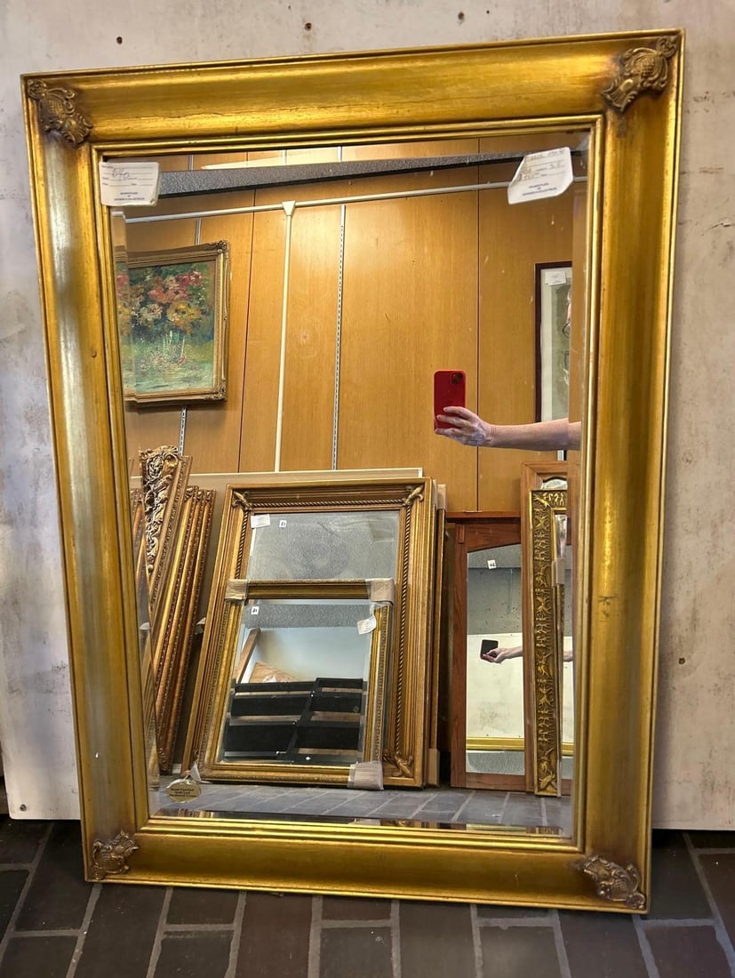 Large Contemporary Gilt Hardwood Mirror (1 of 6)