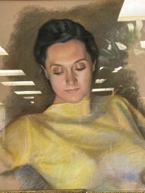 Portrait Of Woman, Ca. 1930's, Pastel On Paper.