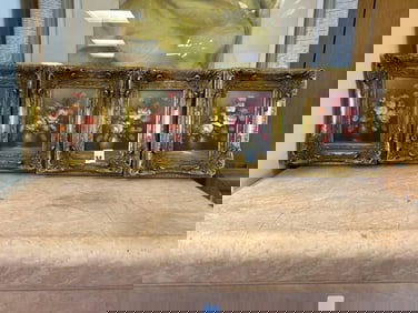 Four Floral Paintings, Oil On Canvas Board