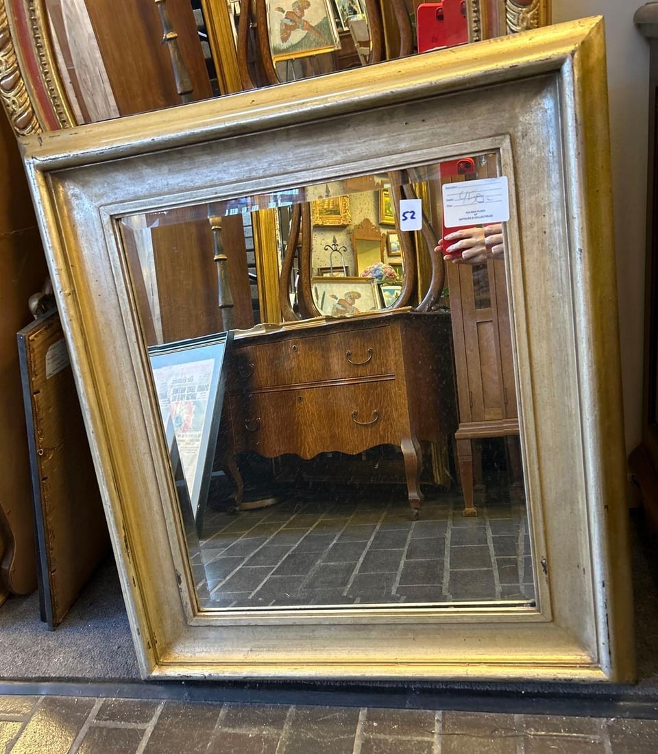 Contemporary Silver Painted Mirror (1 of 4)