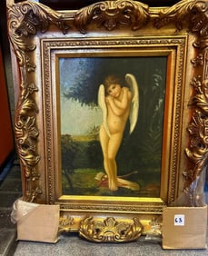 Winged Angel, Oil On Canvas, Signed Illegibly