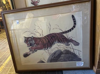 John Ruthven, Bengal Tiger, Pencil Signed Lithograph