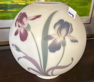 Hurricane Lamp Shade With Iris Motif