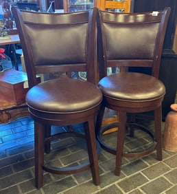 Three Leather Bar Stools