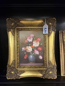 Floral Still Life, Oil On Canvas Board