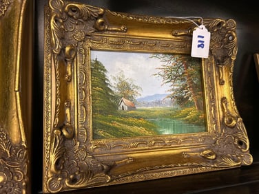 Cottage Landscape, Oil On Canvas Board