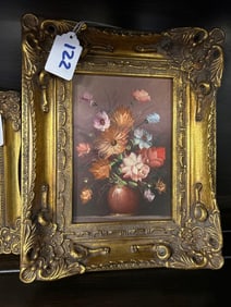 Floral Still Life, Oil On Canvas Board