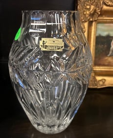 Etched Crystal Vase