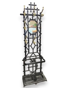 Victorian Cast Iron Faux Bamboo Hall Tree