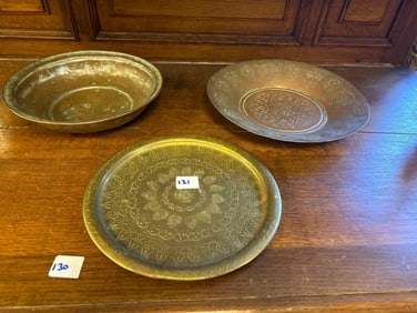 Three Brass & Copper Plates