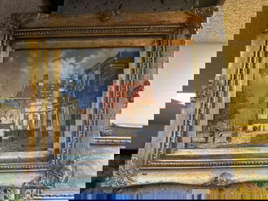 European Street Scene, Oil On Canvas, Signed Illegibly