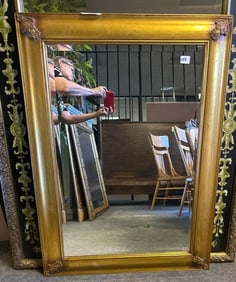 Large Gilt Hardwood Mirror.