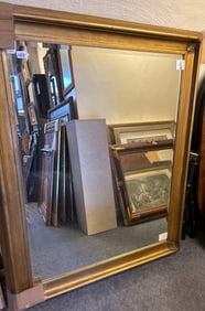 Large Beveled Wall Mirror In Gilt Frame