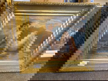 Nude Woman At Water's Edge, Oil On Canvas