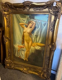 Large Boudoir Scene, Oil On Canvas