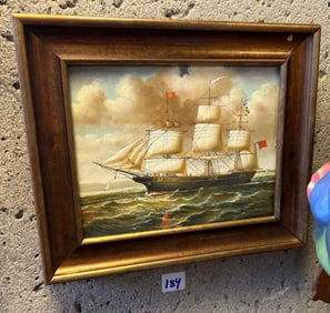 Nautical Scene, Oil On Canvas Board