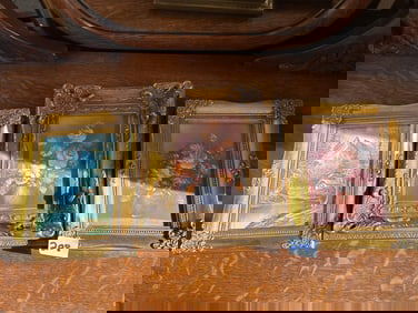 Three Floral & Landscape Paintings, Oil On Canvas Board