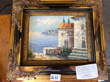 European Seascape, Oil On Canvas Board