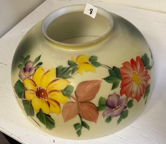 Hand Painted Floral Glass Lamp Shade
