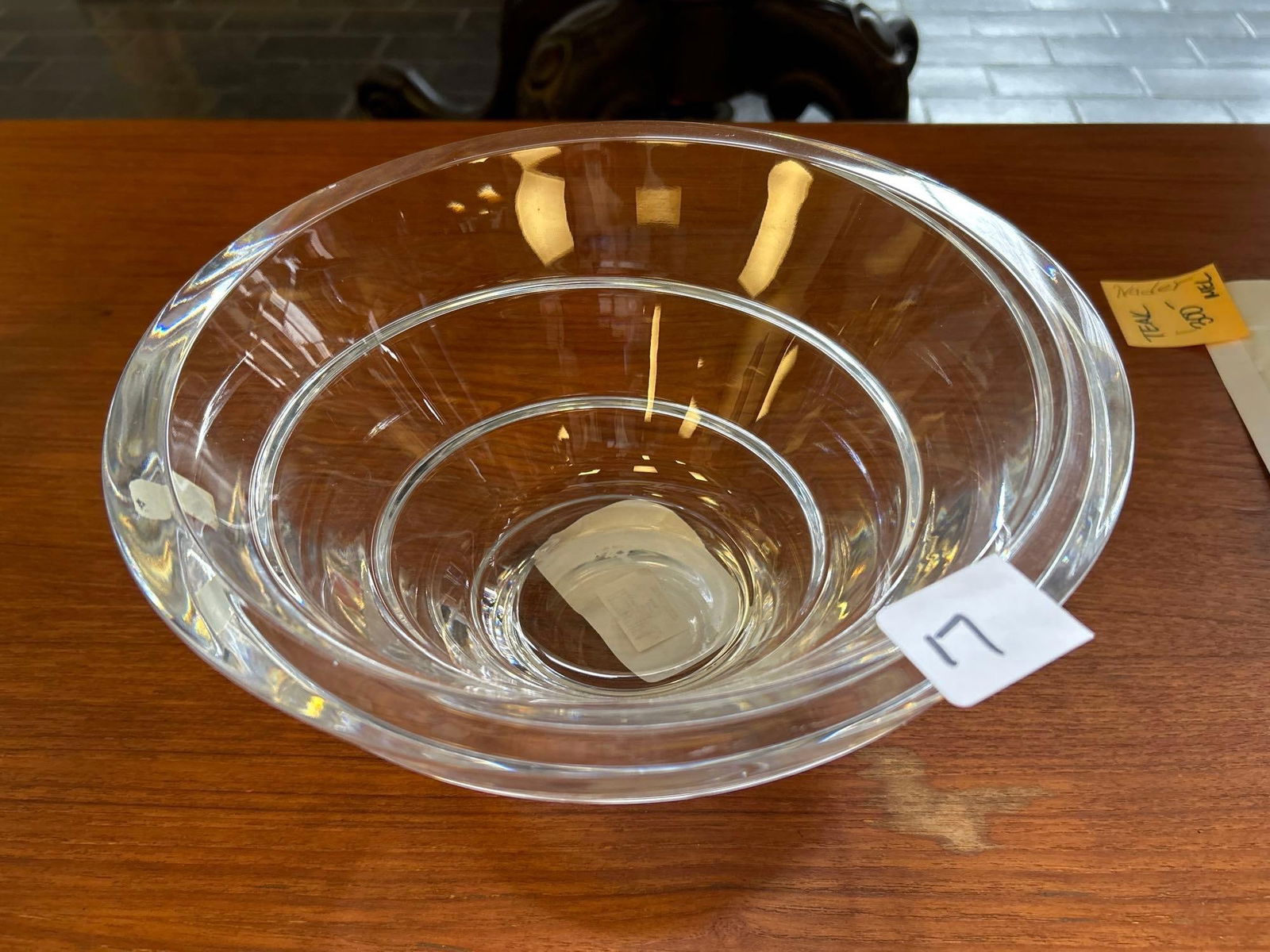 Modernist Crystal Swirl Console Bowl, Reed  & Barton  & Miller Rogaska (1 of 4)