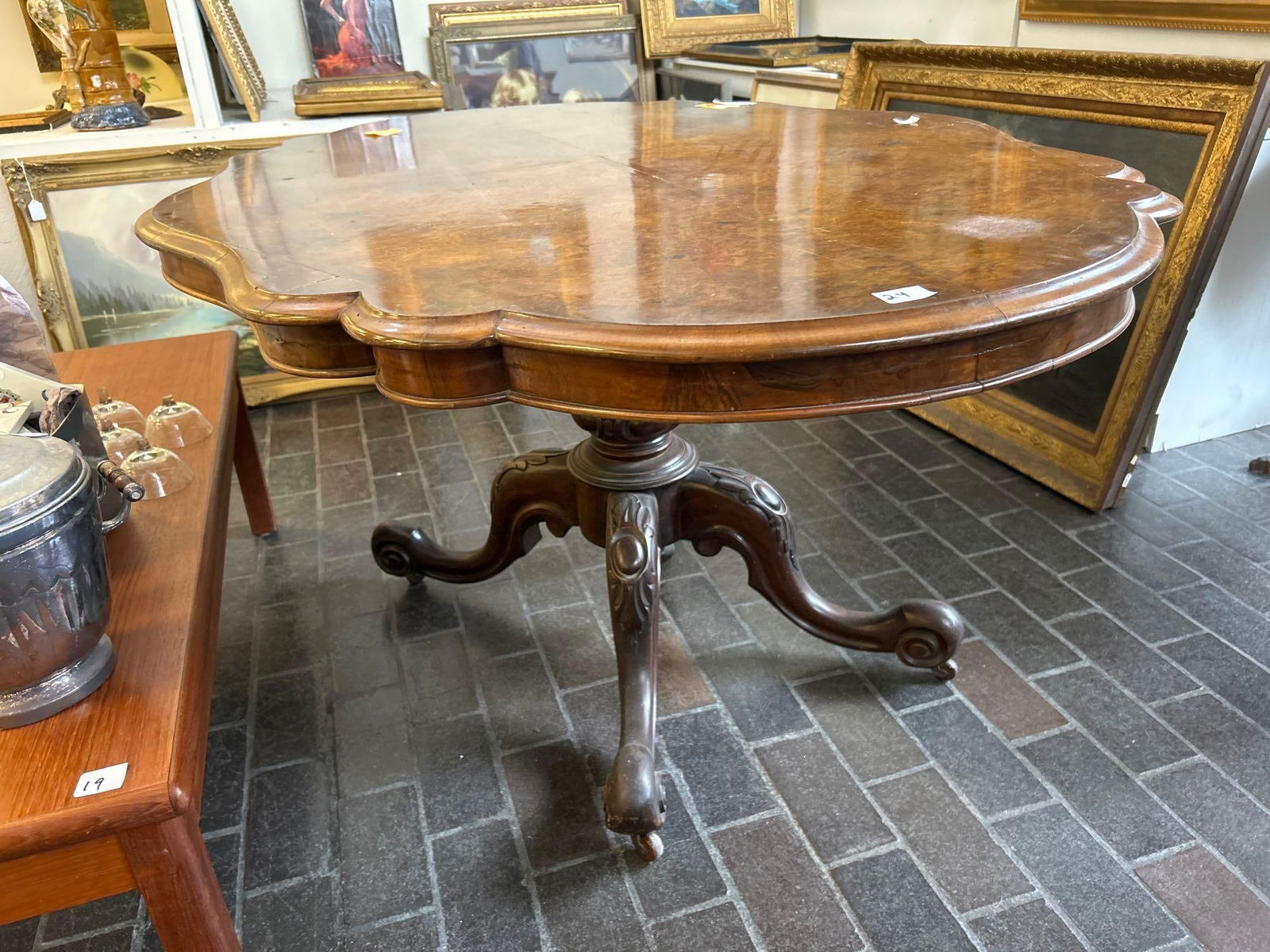 Antique Burr Walnut Center Table (1 of 6)