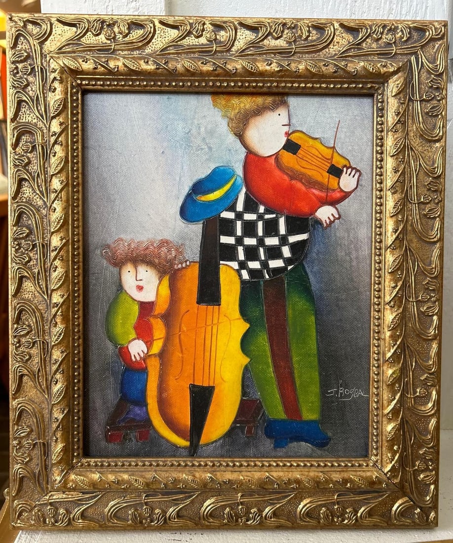 Joyce Roybal, Two Musicians, Oil On Canvas (1 of 5)