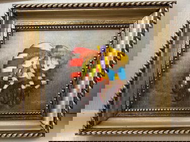 Joyce Roybal, Bicyclists, Oil On Canvas