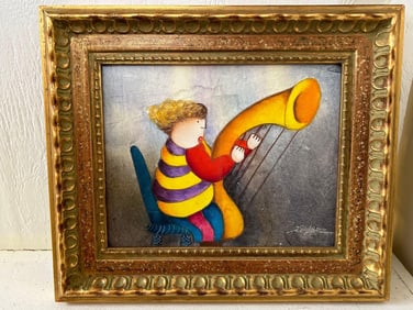 Joyce Roybal, Tuba Player, Oil On Canvas