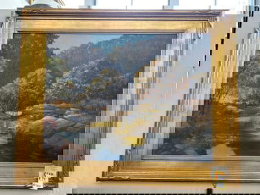 Don Munz, (California, B. 1931), California Riverscape, Oil On Canvas Board